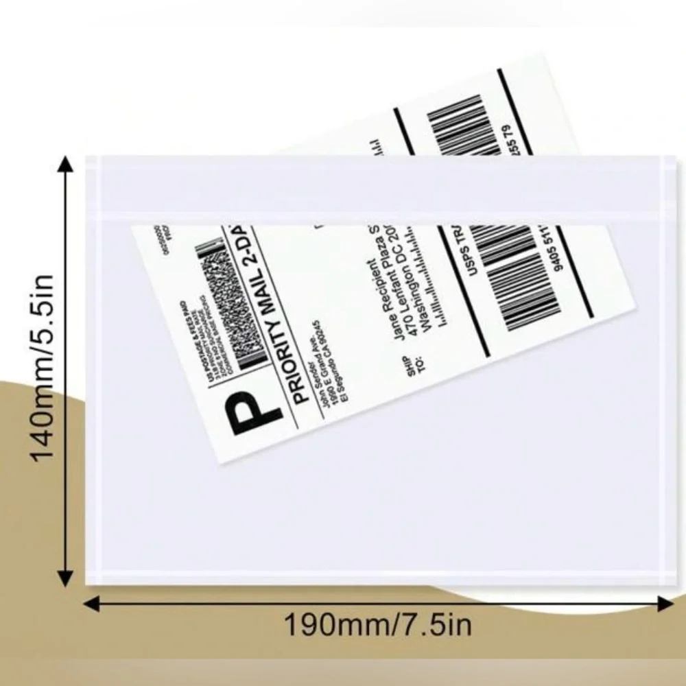 10 Clear Shipping Envelope for Labels 7.5X5.5”